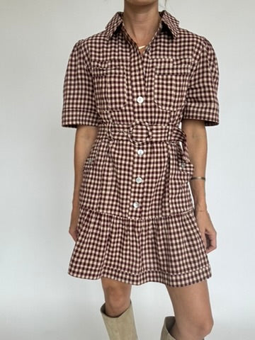 Linnie Checkered Belted Dress