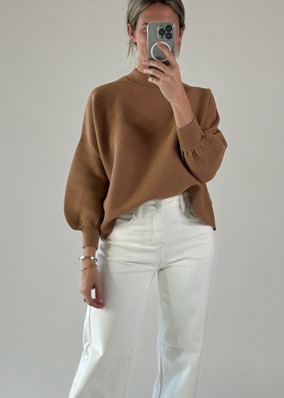 Fawn Balloon Sleeve Sweater