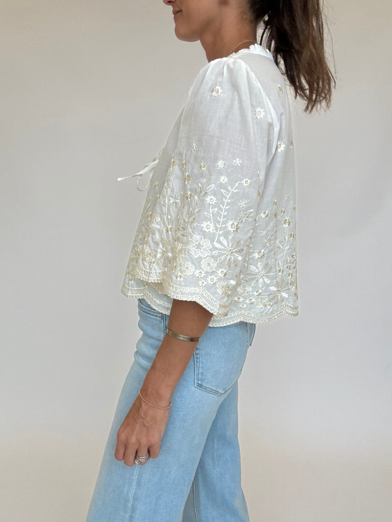 Sloane Floral Embroidered Top | FINAL SALE