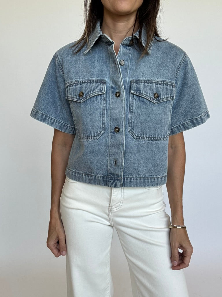 Nora Cropped Denim Top