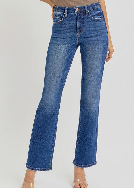 Vada High Rise Ankle Straight Jeans