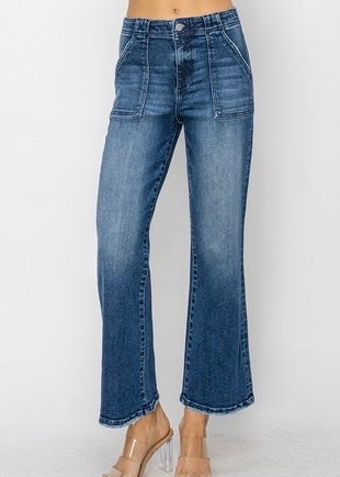 High Rise Patch Pocket Ankle Jeans | FINAL SALE