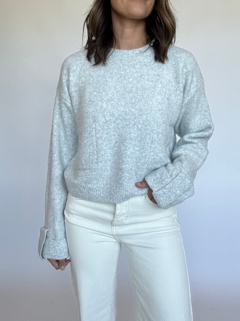 Crewneck Pullover Sweater - Heather Grey
