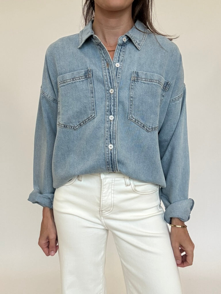 Cloud Denim Shirt Jacket