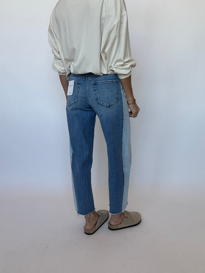 Two Tone Barrel Jeans