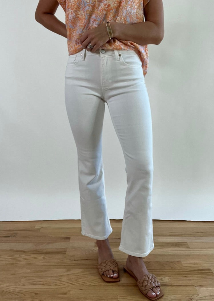 Leigh White Crop Flare Jeans | FINAL SALE