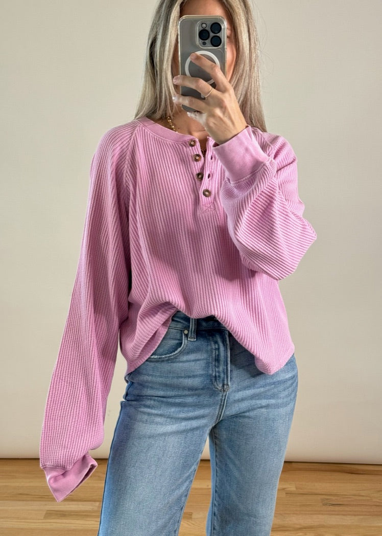 Rose Pink Henley