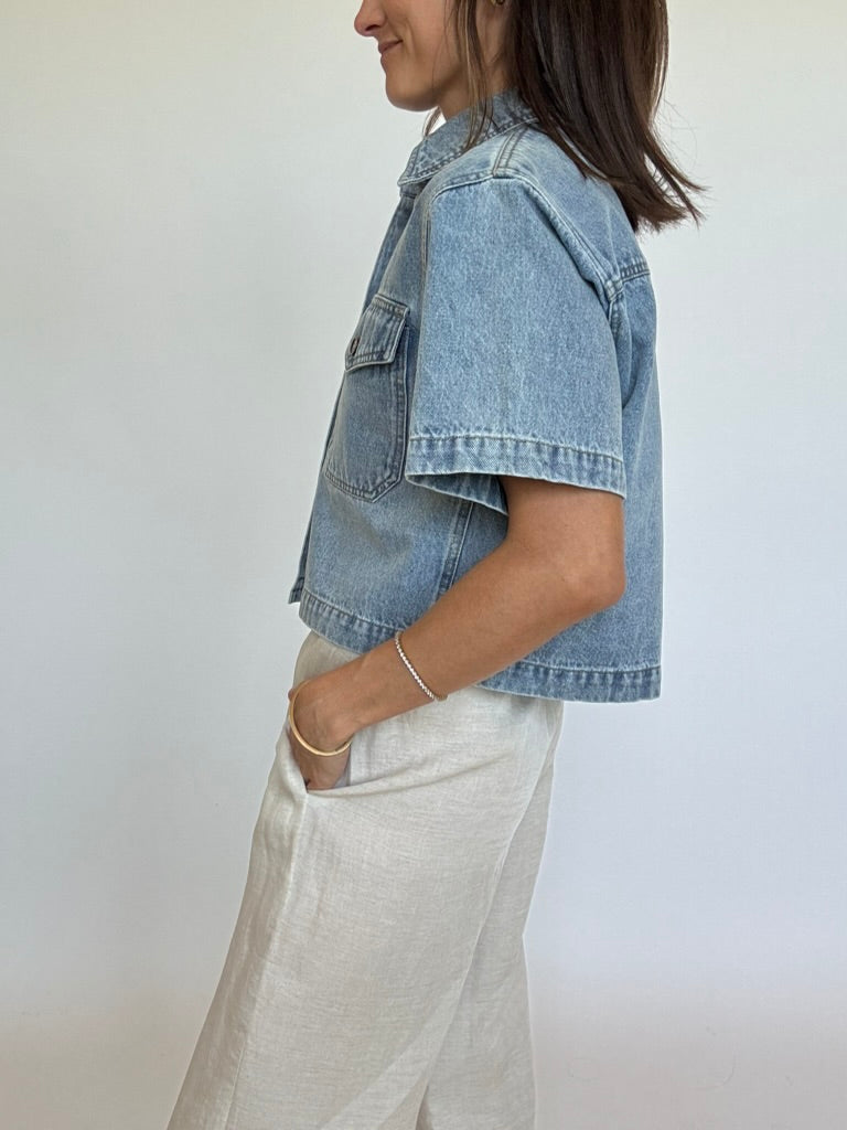 Nora Cropped Denim Top
