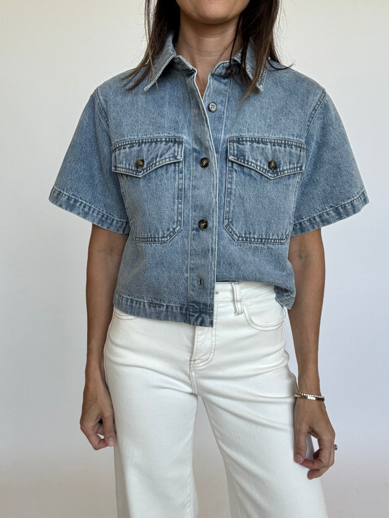 Nora Cropped Denim Top