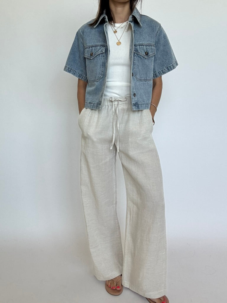Nora Cropped Denim Top