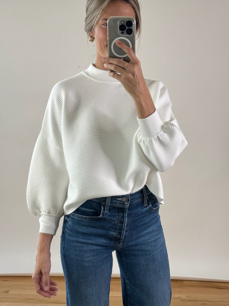 Ivory Balloon Sleeve Sweater