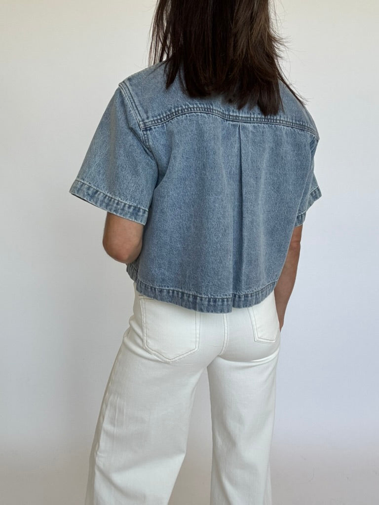 Nora Cropped Denim Top