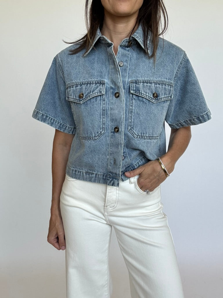 Nora Cropped Denim Top