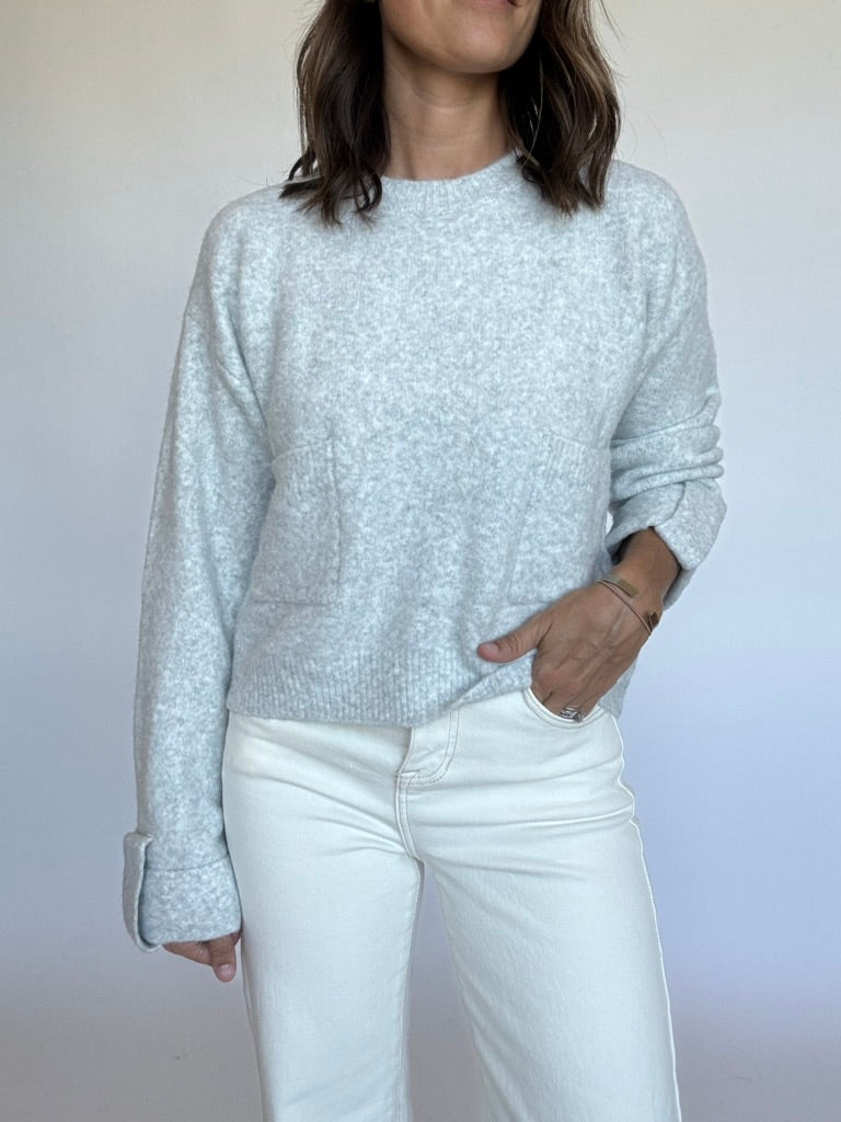 Crewneck Pullover Sweater - Heather Grey