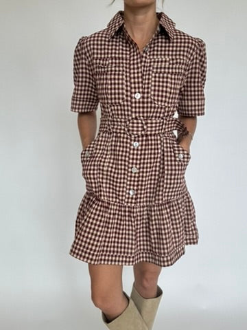 Linnie Checkered Belted Dress