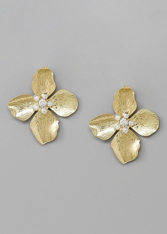 Flower Metal Stud Earrings