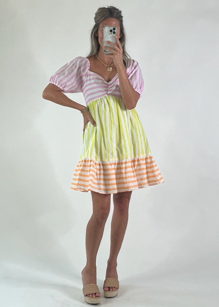 Sherbet Striped Mini Dress | FINAL SALE