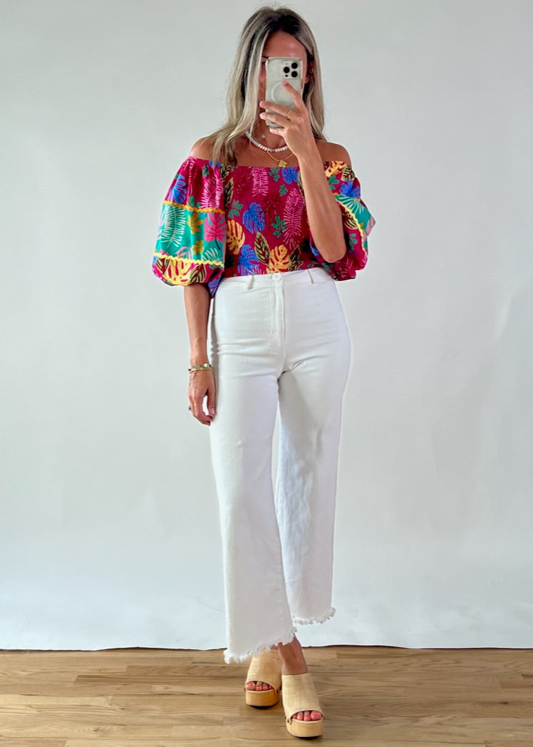 Marina Tropical Smocked Top | FINAL SALE