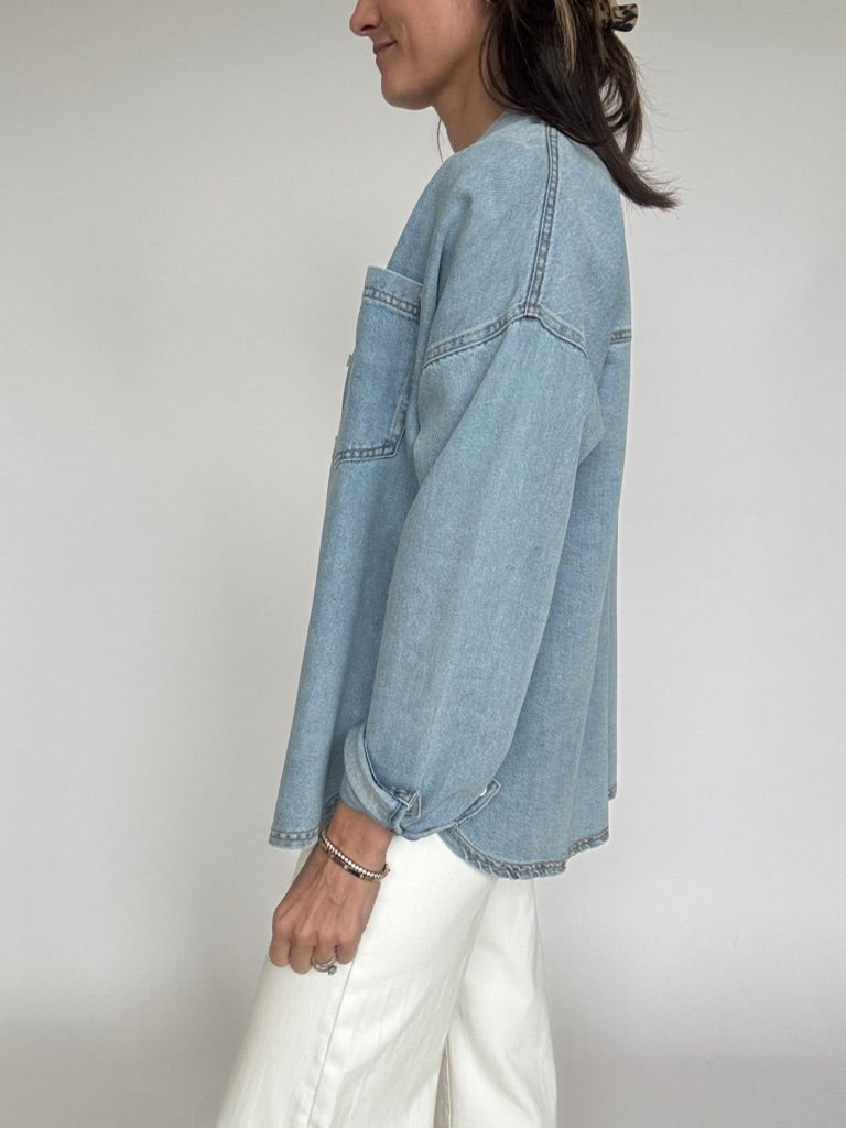 Cloud Denim Shirt Jacket