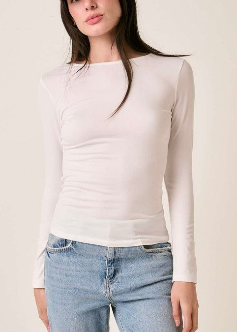 Staple Long Sleeve Top - White