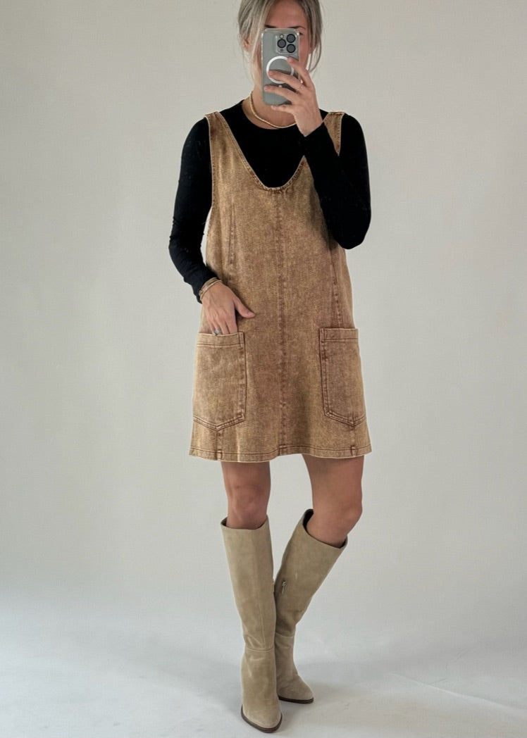 Rust Overall Dress