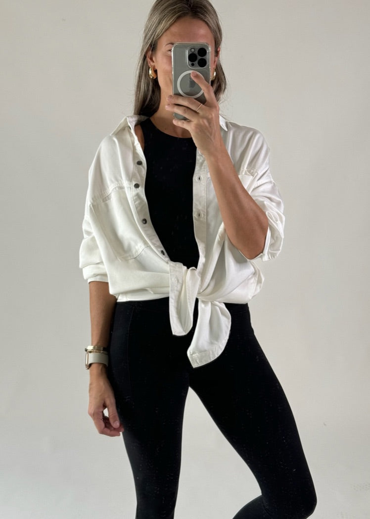 White Oversized Tencel Shirt