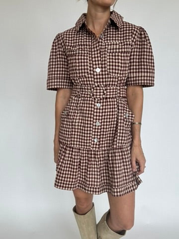 Linnie Checkered Belted Dress