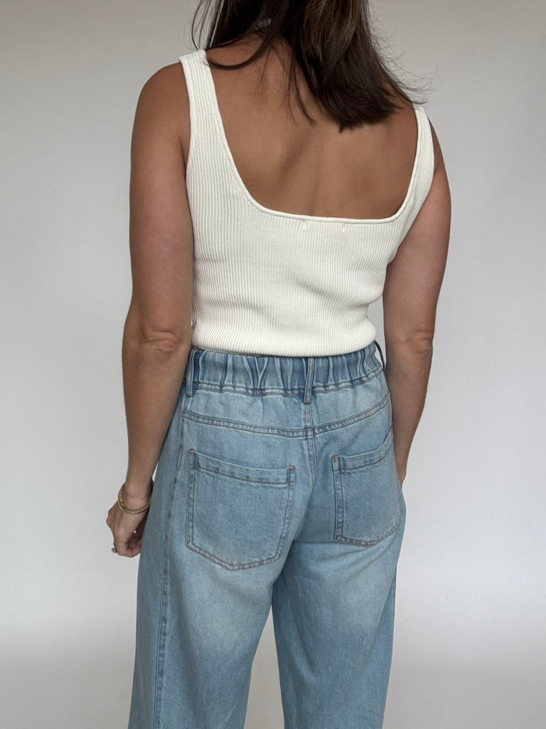 Audrey Ribbed Sweetheart Tank