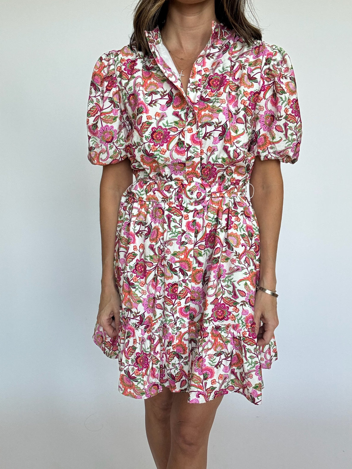Rosie Floral Belted Mini Dress