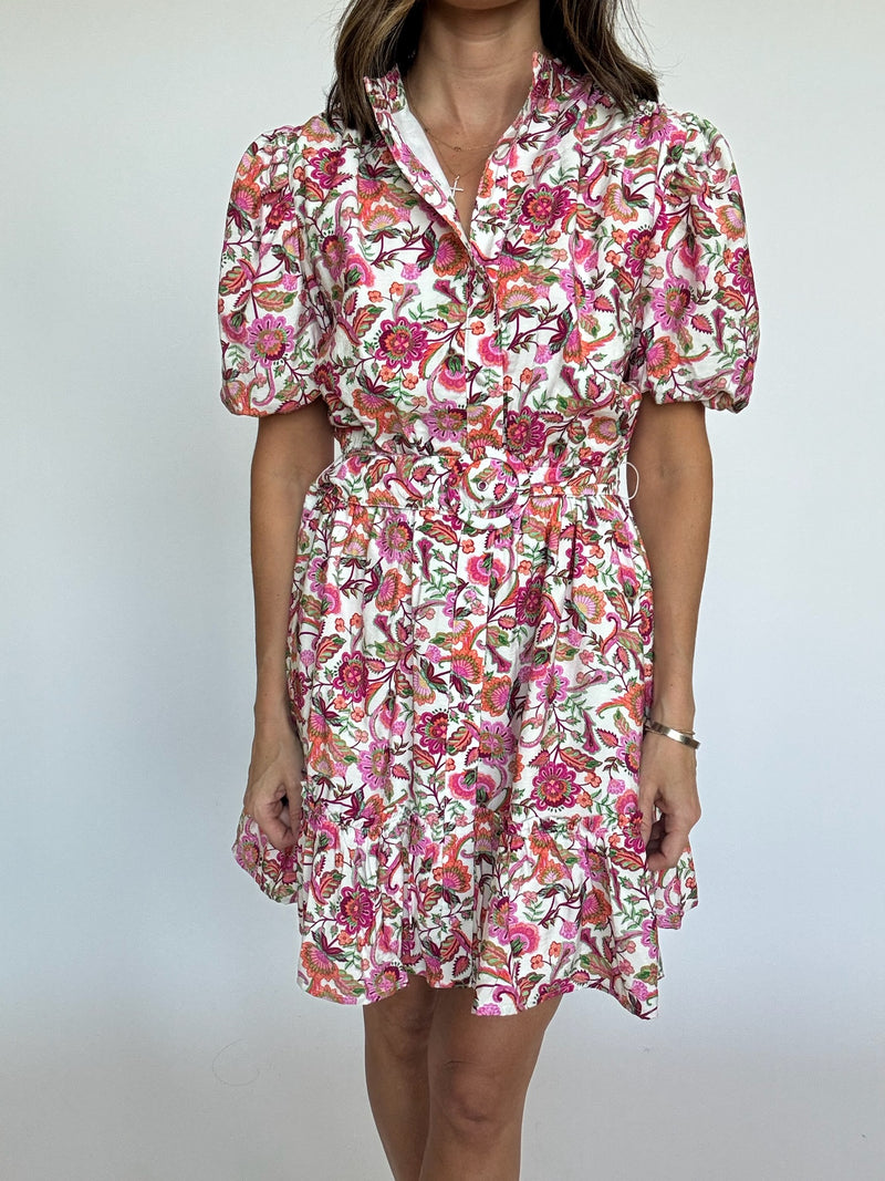 Rosie Floral Belted Mini Dress