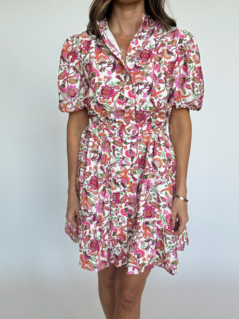 Rosie Floral Belted Mini Dress