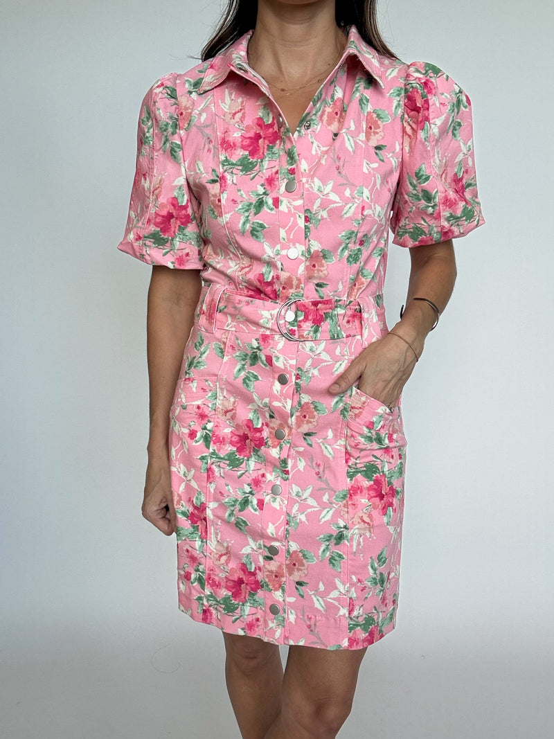 Floral Belted Mini Dress