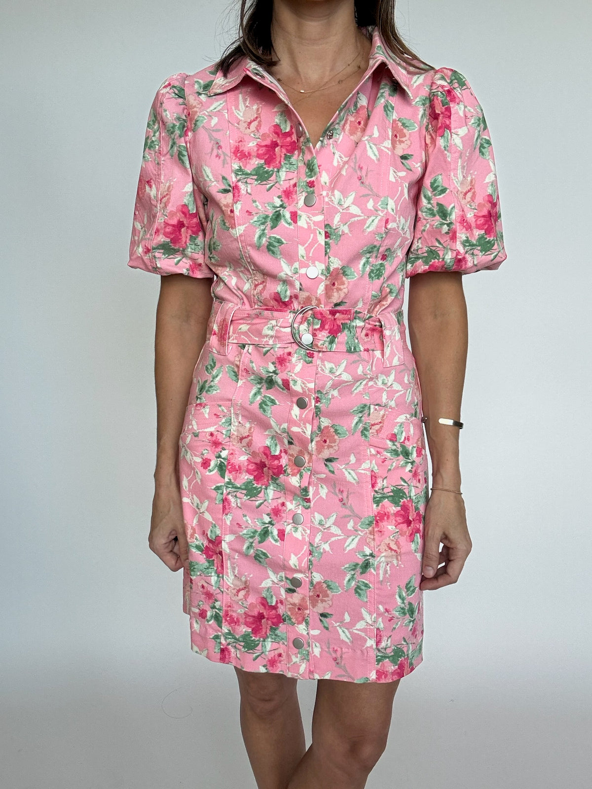 Floral Belted Mini Dress