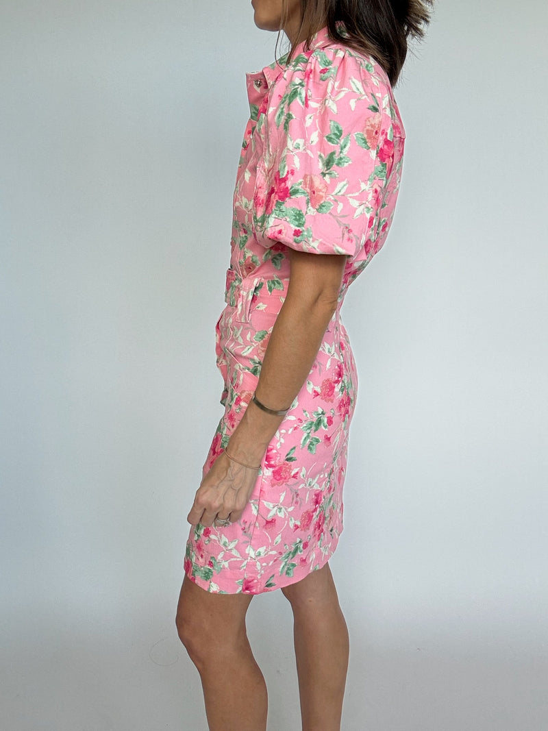 Floral Belted Mini Dress