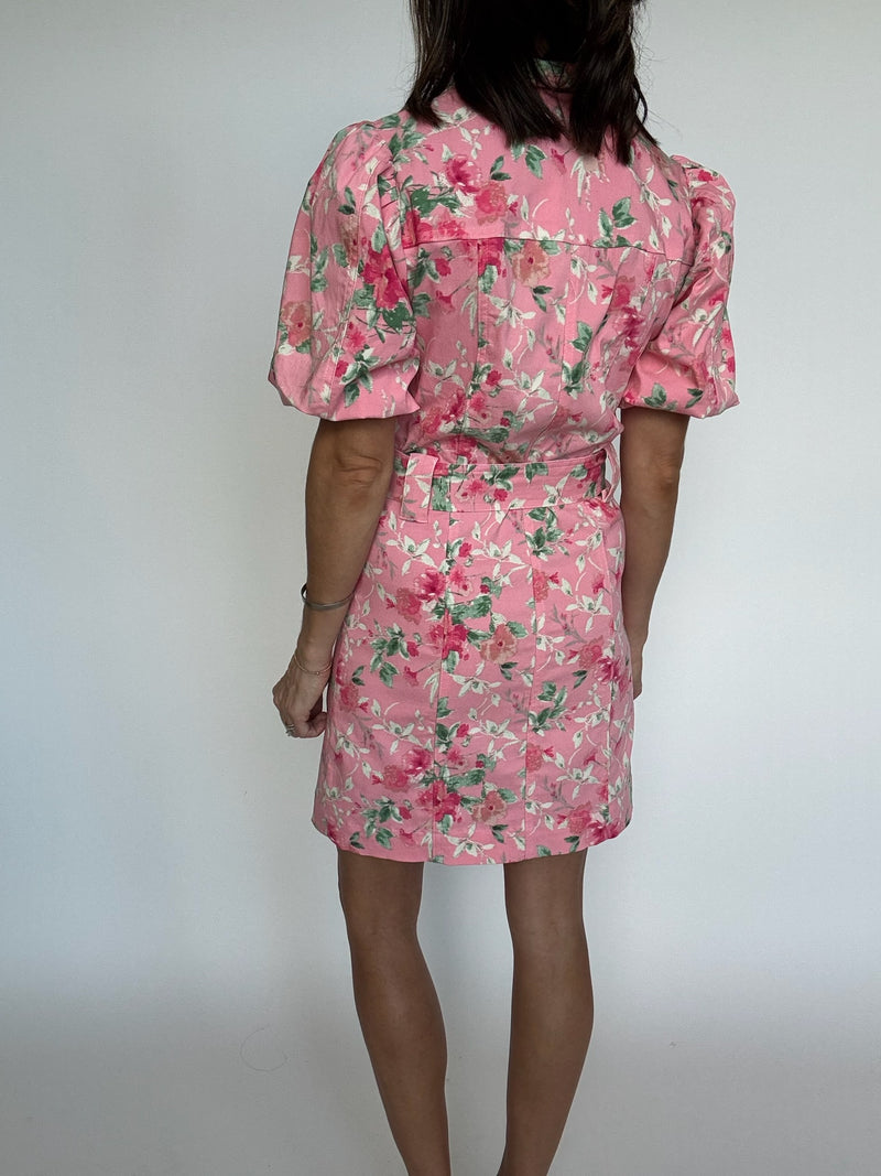 Floral Belted Mini Dress