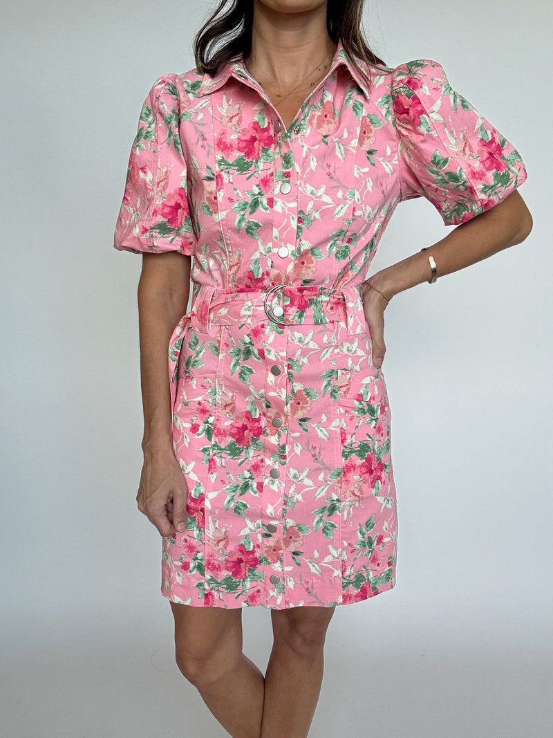 Floral Belted Mini Dress