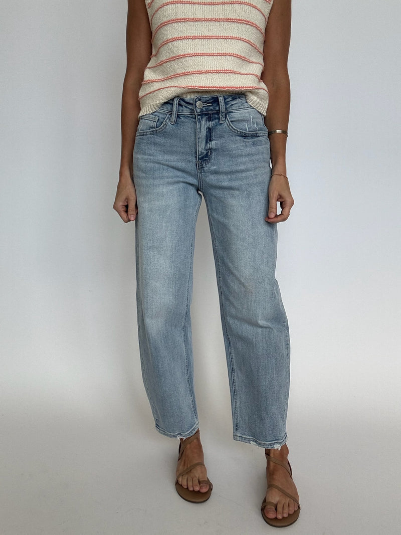 Light Wash Barrel Jeans