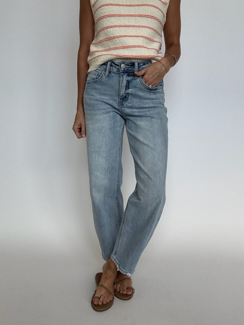 Light Wash Barrel Jeans
