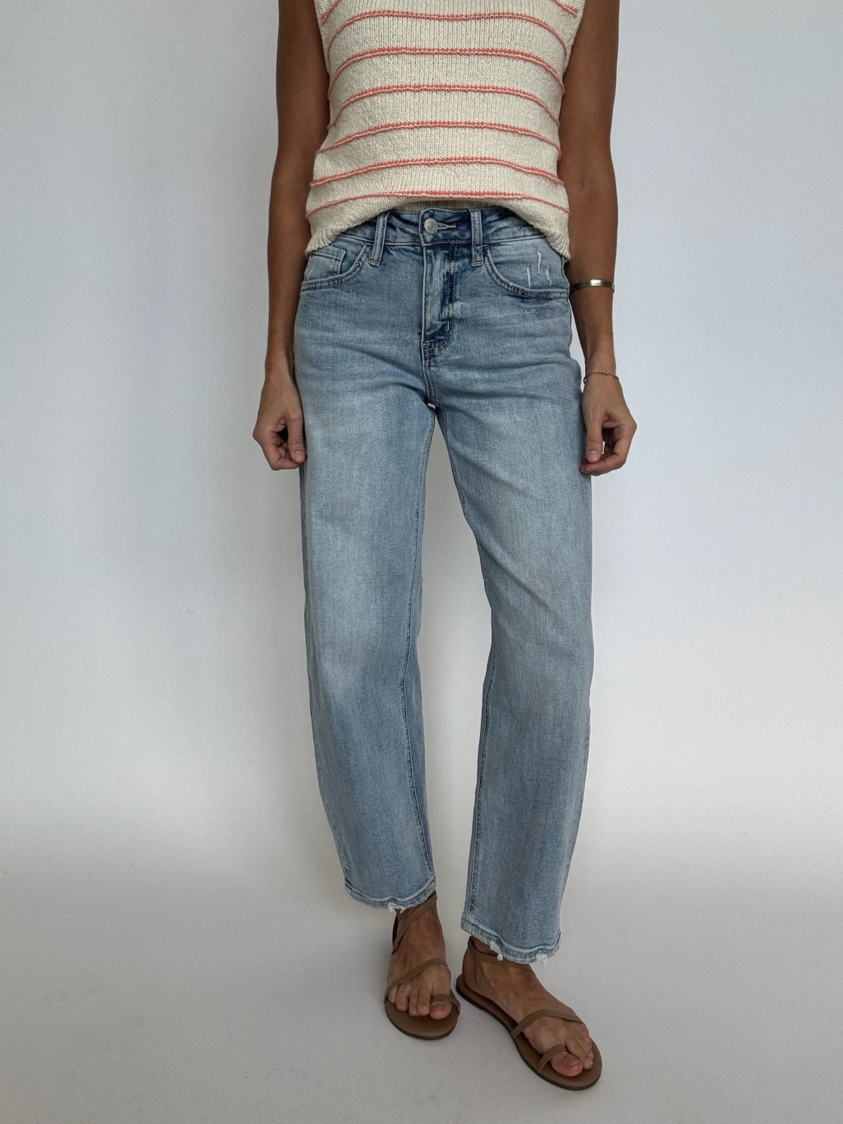 Light Wash Barrel Jeans