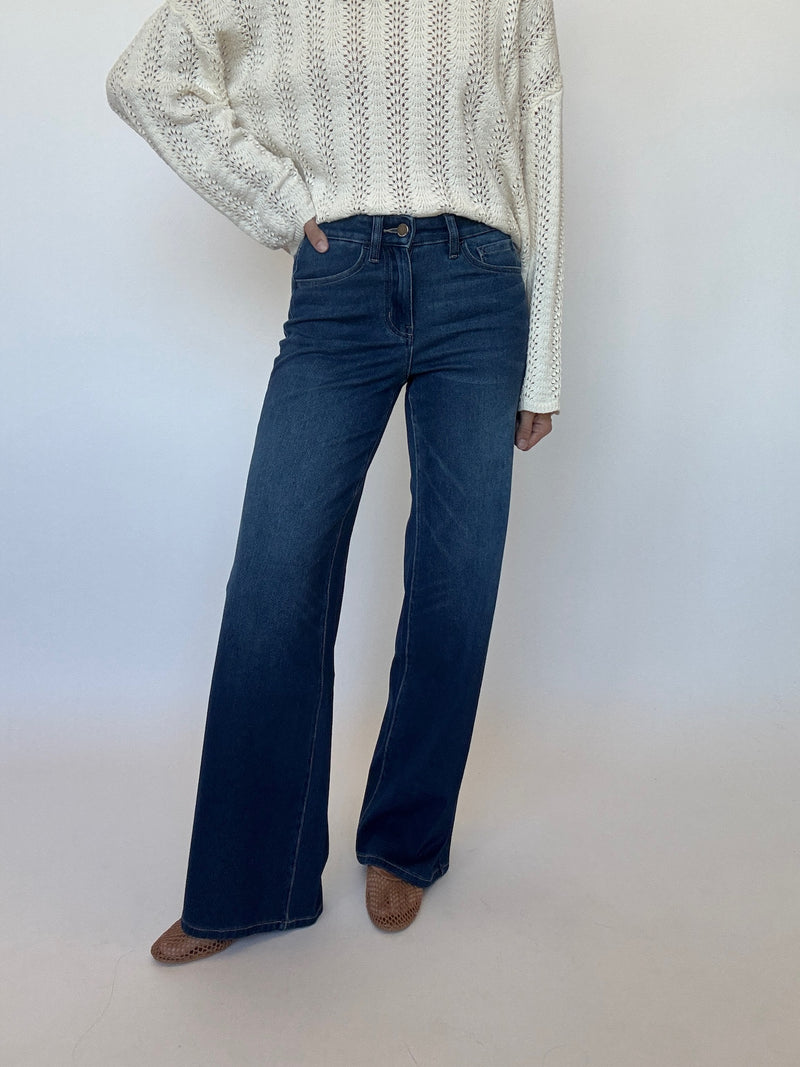 Lane Dark Wash Wide Leg Jeans