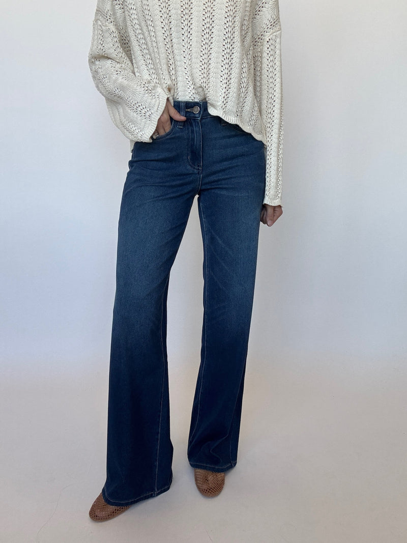 Lane Dark Wash Wide Leg Jeans