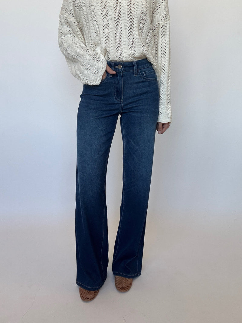 Lane Dark Wash Wide Leg Jeans
