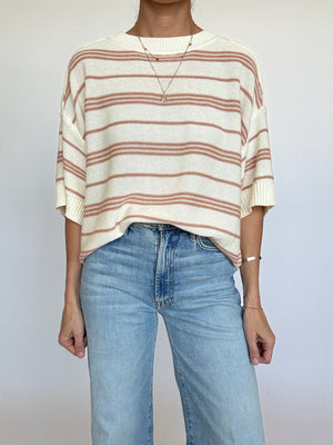 Latte Striped Knit Top