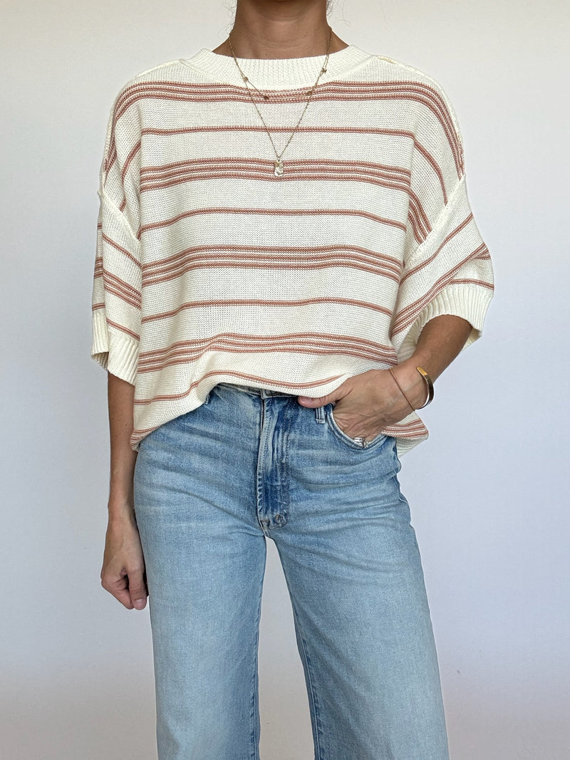 Latte Striped Knit Top