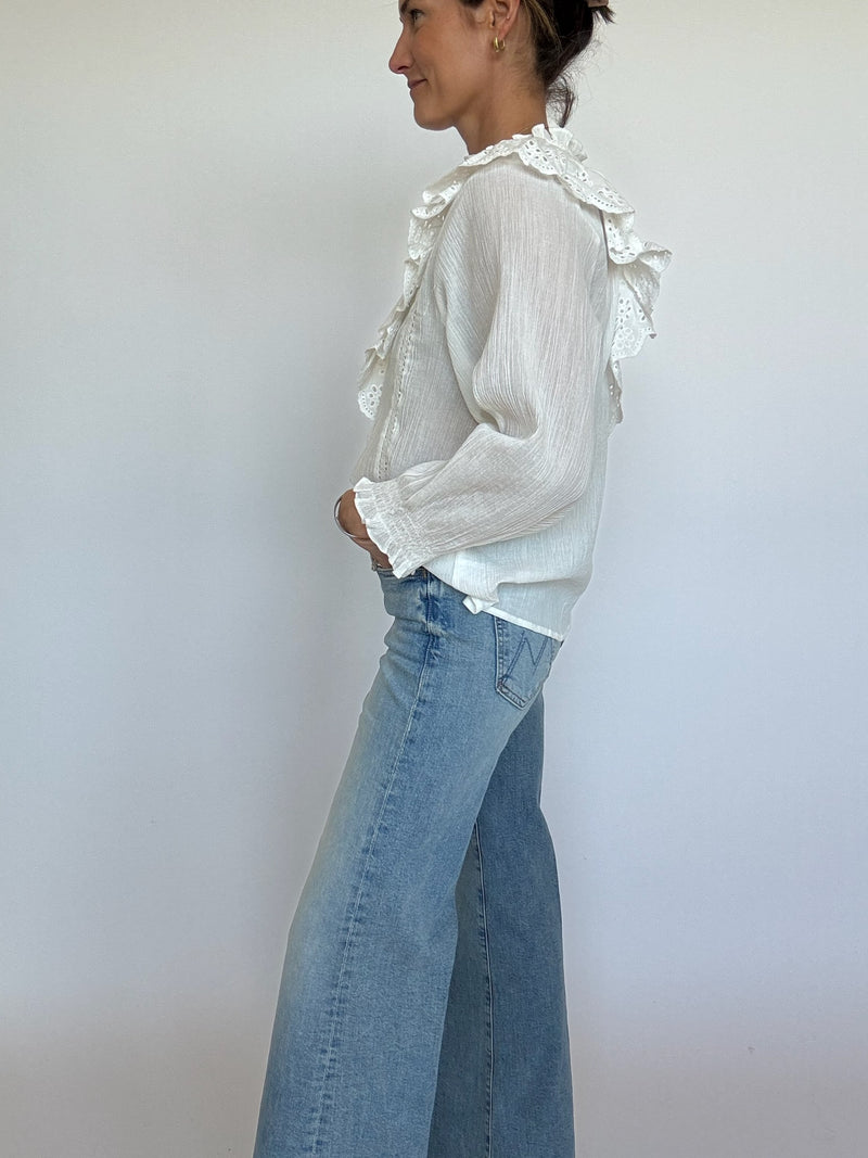 Elle Ruffle Lace Detail Blouse