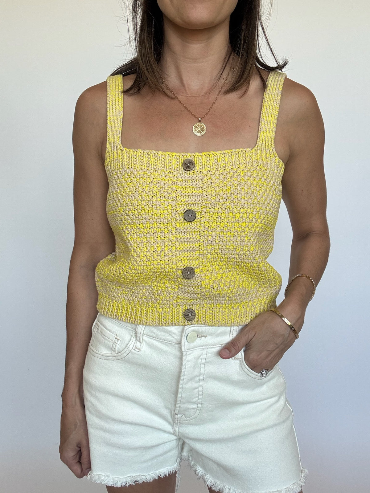 Lemon Stone Knit Tank
