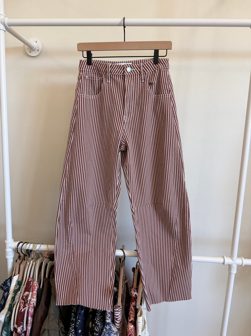 Brown Barrel Stripe Jeans | SAMPLE SIZE 24 | FINAL SALE