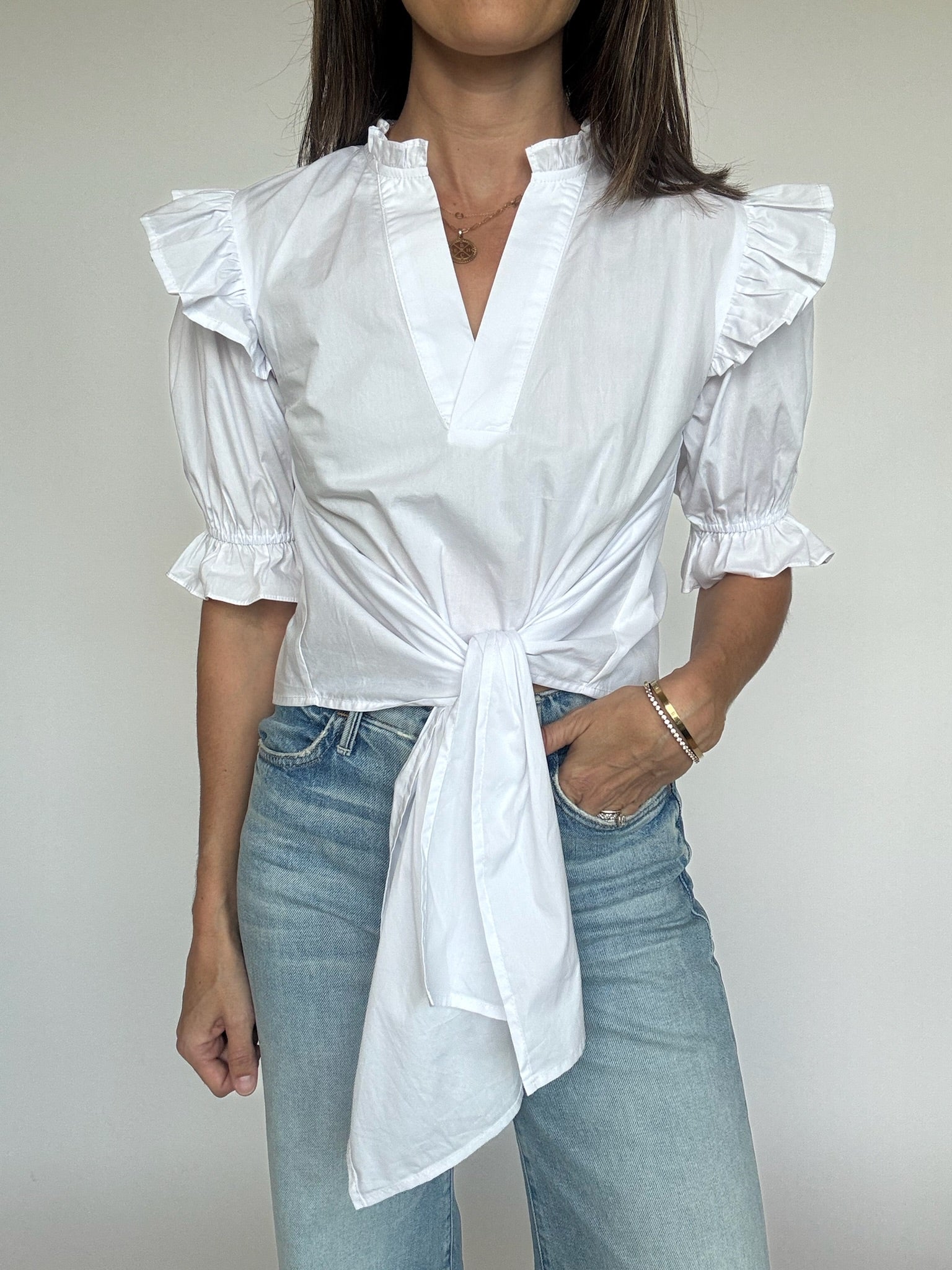 Chloe Front Tie Blouse | FINAL SALE – Teddy + Rose