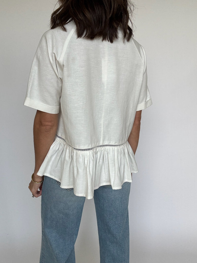 Maeve Ladder Lace Trim Top