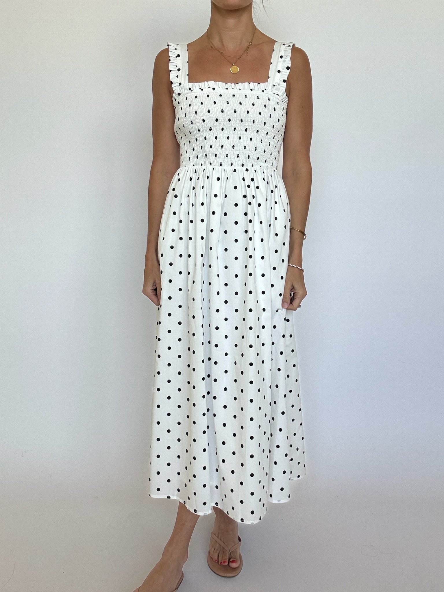 Mindy Polka Dot Maxi Dress – Teddy + Rose